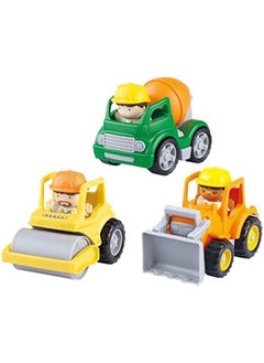 PLAYGO Mini Construction Trio City Road Roller First Cement Mixer First Scooper Truck  - Image 3