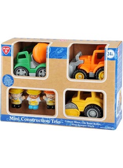 PLAYGO Mini Construction Trio City Road Roller First Cement Mixer First Scooper Truck  - Image 1