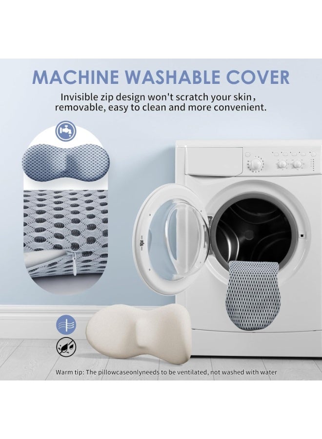 تراسل وسادة أسفل الظهر، وسادة دعم أسفل الظهر من الإسفنج الميموري فوم لكرسي المكتب ومقعد السيارة، وسادة ظهر انسيابية مريحة لتخفيف آلام أسفل الظهر، للجلوس والقيادة والسفر - Image 5