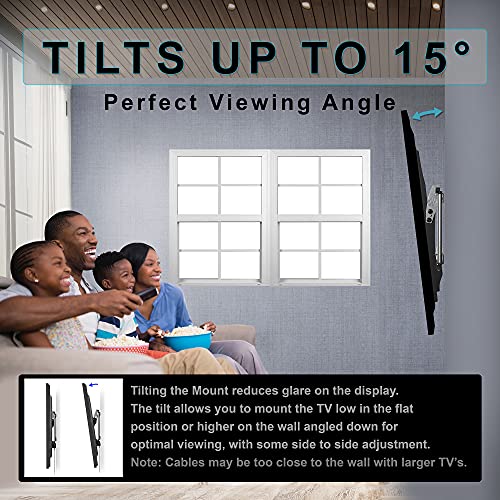 Cheetah APTMLB Tilt TV Wall Mount for 37-80" TVs, Newer Displays up to 100", 165lbs and VESA 800, Low 1.3" Profile, Fits 32" Studs, Universal LCD LED Curved or Flat Screen Tilting Mounting Bracket - Image 5