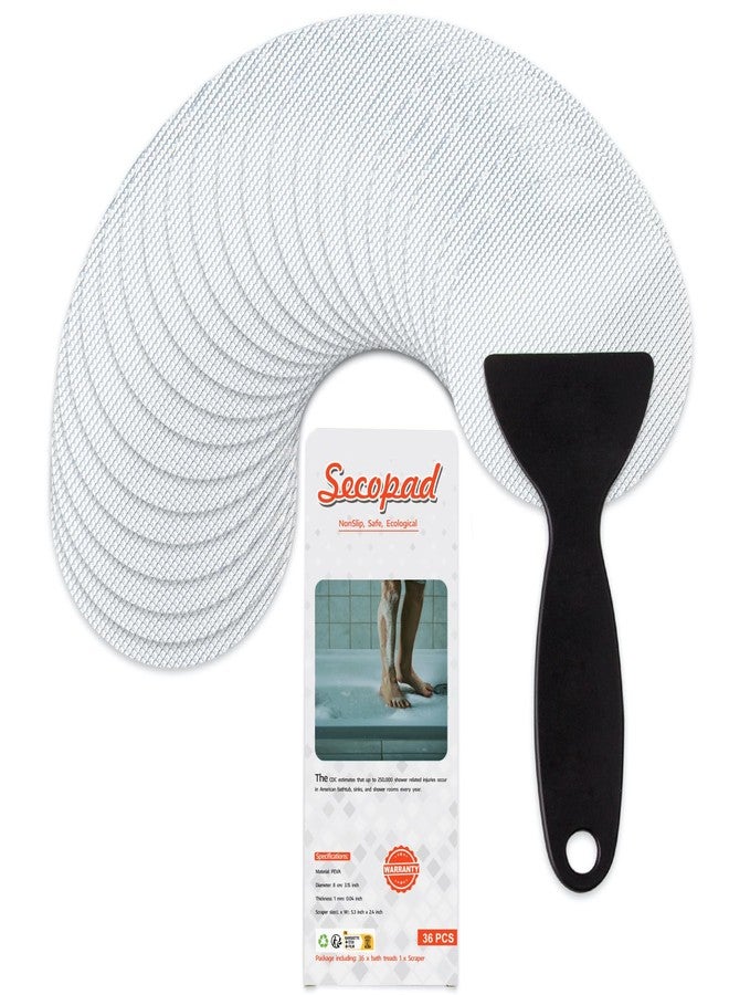 Secopad 36PCS Non-Slip Bathtub Stickers, Safety Bathroom Tubs Showers Treads Adhesive Decals Scraper - Image 1