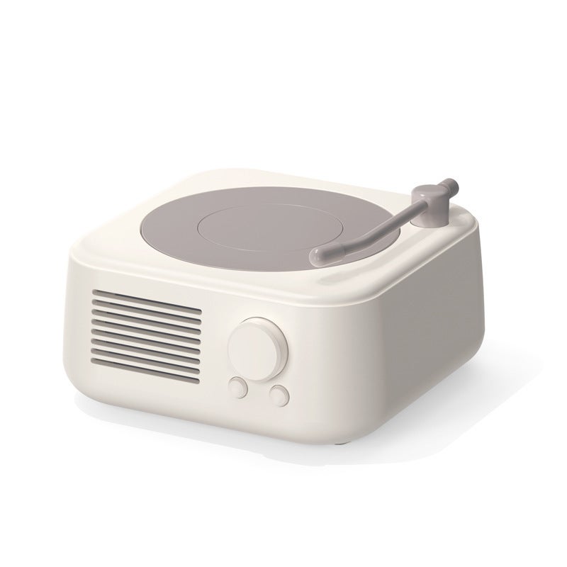 Bluetooth Speaker Custom Logo Mini Portable Wireless Small Audio Home Ornaments Desktop Retro Small Bluetooth Audio Moon White - Image 1