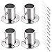 OwnMy OwnMy 4 Packs Stainless Steel Pole Sockets Flange Rod Holder, Wall Mount Pipe Bracket with Screws for Closet Wardrobe  - Image 2