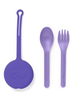 Omielife OmiePod Kids Utensil and Holder Set-Lilac  - Image 1