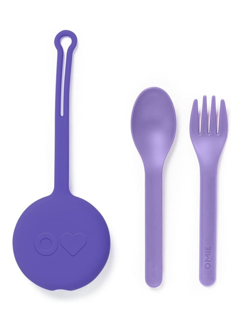 أومي لايف OmiePod Kids Utensil and Holder Set-Lilac - Image 1