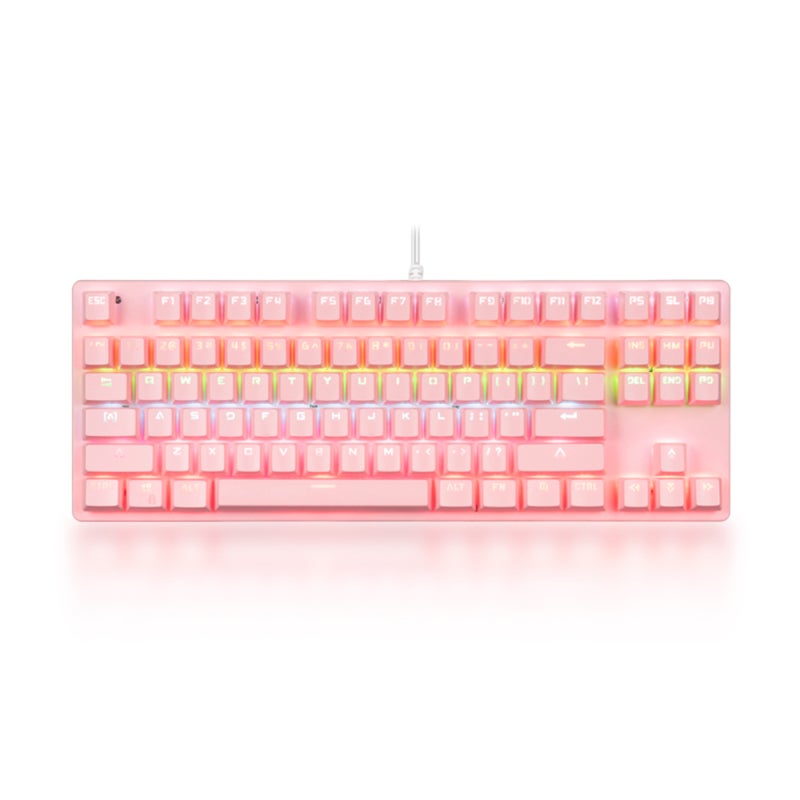 Pink Mechanical Keyboard: 26-Key Rollover Double Shot Keycaps - 9 Backlit Modes Blue Switches for Gaming And Typing Enthusiasts - Image 1