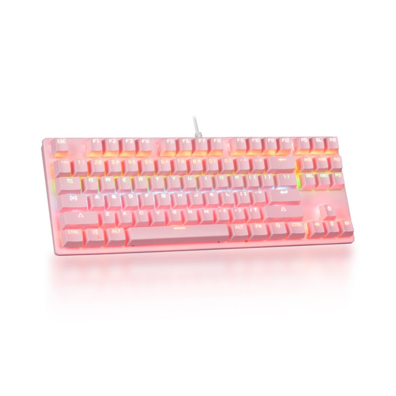 Pink Mechanical Keyboard: 26-Key Rollover Double Shot Keycaps - 9 Backlit Modes Blue Switches for Gaming And Typing Enthusiasts - Image 3