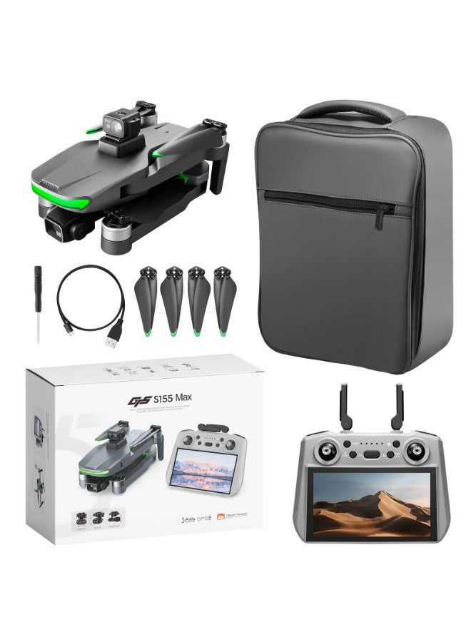 S155 MAX Drone Professional 3-axis Gimbal Brushless Obstacle Avoidance 5G WIFI GPS FPV RC Camera Drones with Remote Screen