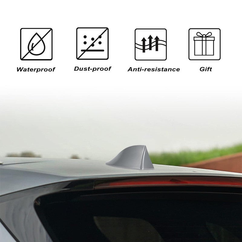 Universal Shark Fin Car Antenna – Roof Mount Radio Signal Booster, FM/AM Aerial Replacement, Aerodynamic Streamline Design, High Conductivity Copper Core, Self-Adhesive Installation – Black - Image 5