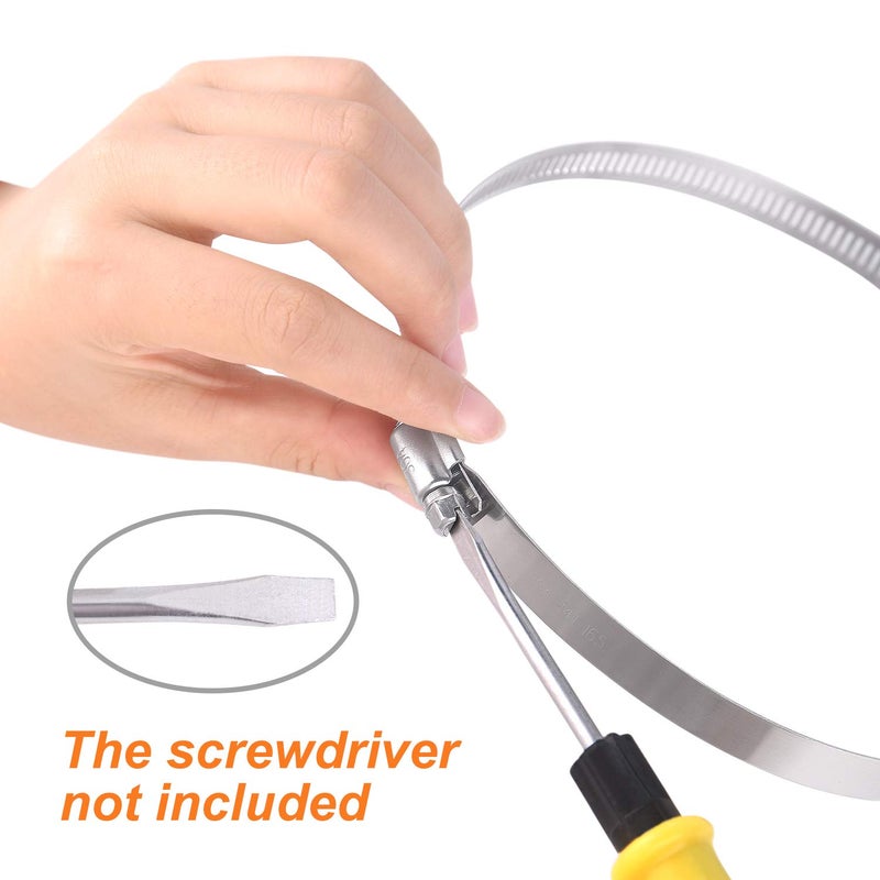 MIAHART 6 inch Hose Clamp Adjustable 304 Stainless Steel Duct Clamps Worm Gear Adjustable 141mm-165mm Hose Clamp (Pack of 6) - Image 5