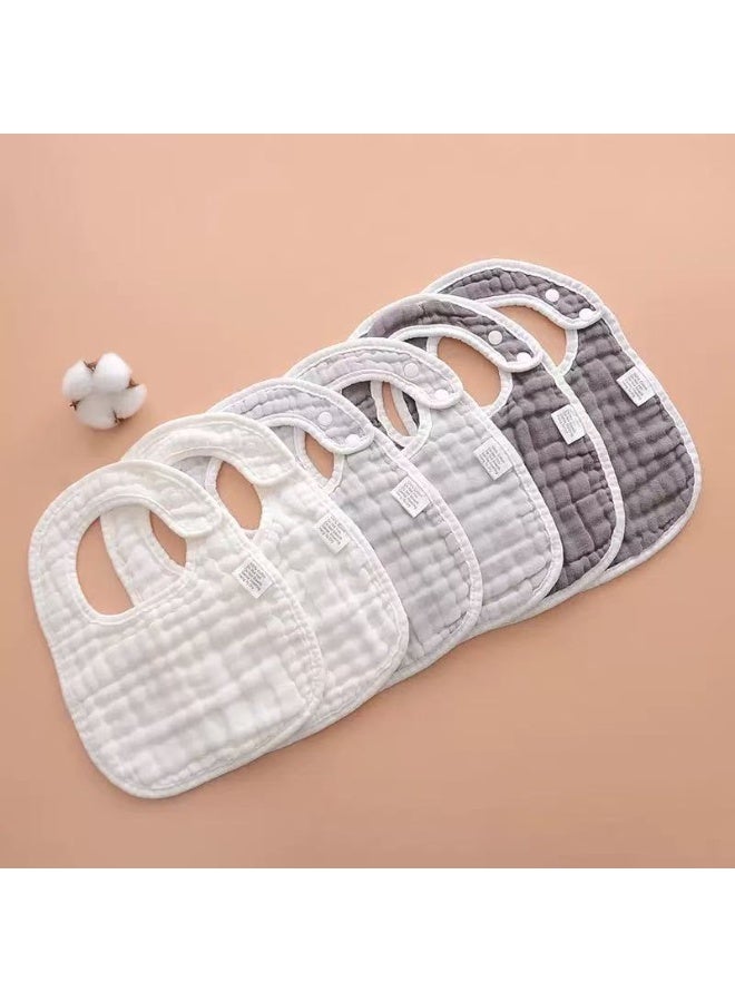 6PCS Cotton Baby Bib Set Children's Gauze Mouth Towel U-Shaped Bib - Image 1