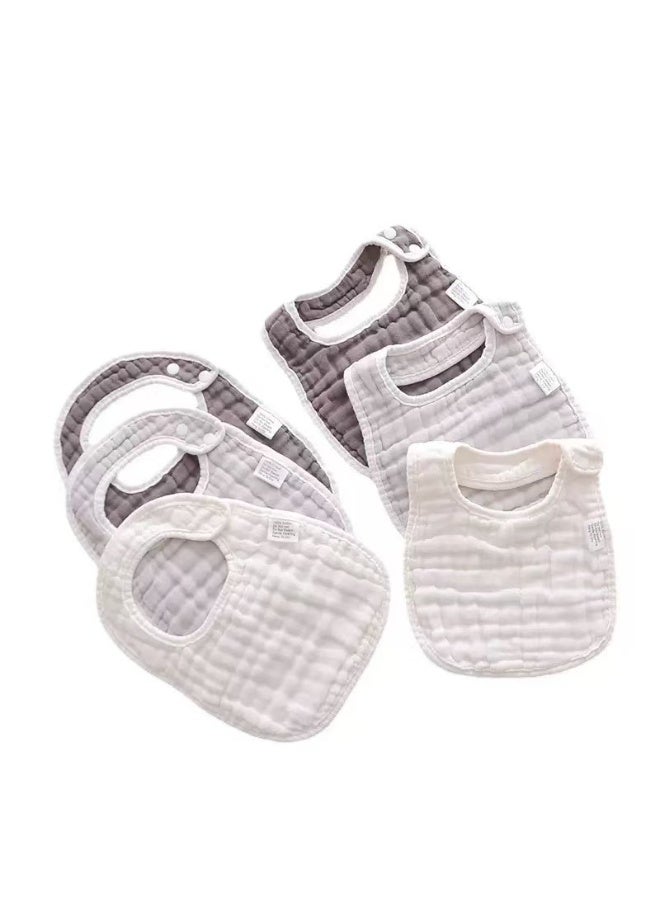 6PCS Cotton Baby Bib Set Children's Gauze Mouth Towel U-Shaped Bib - Image 2