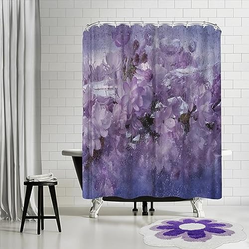 YRXRUS Flower Bath Mat, Purple Bathroom Rug, Beauty Bath Mats, Ultra Soft Microfiber Bath Rug, Machine Washable Flower Rug, Shower Bathtub Mat Gift Aesthetic Summer Room Decor, 23.6x23.6 in - Image 5