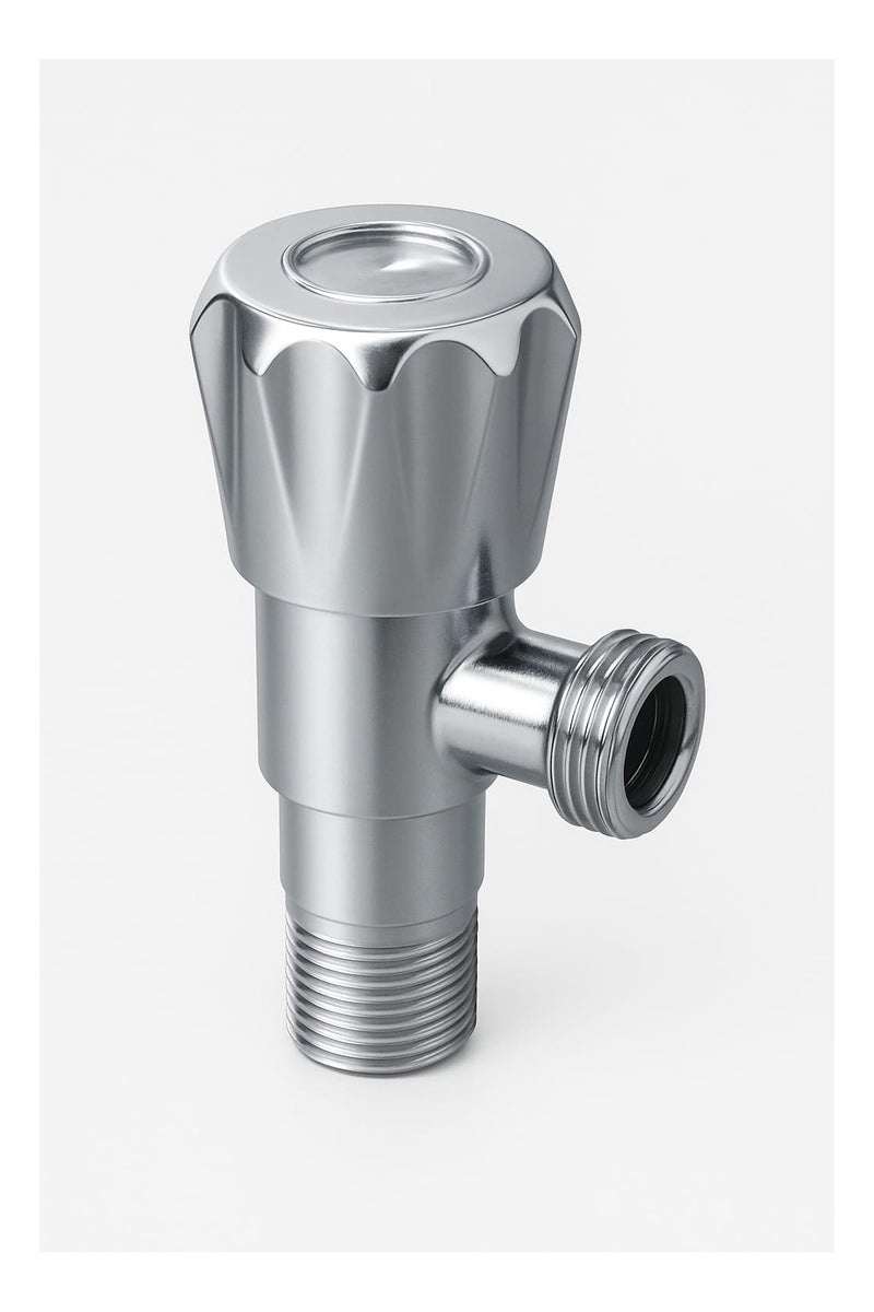 Premium Chrome-Plated Brass Angle Valve – 1/2 Inch Inlet, Rust-Resistant Water Control Valve for Bathroom, Kitchen, Toilet & Basin - Image 4