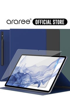 araree Araree Case Cover for Samsung Galaxy Tab S7Plus - S7FE - S8Plus Shockproof Scratch Resistant PU Leather Cover with S Pen Storage, MIFOLIO series - Green  - Image 1