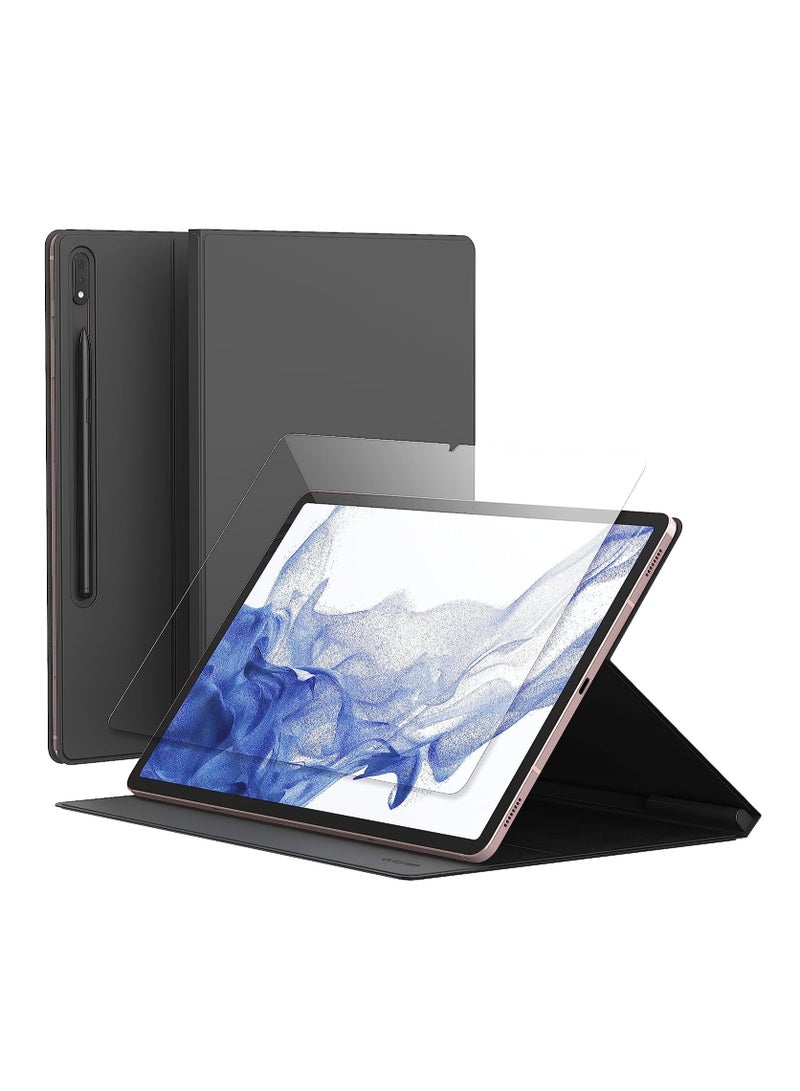 araree جراب Araree لهاتف Samsung Galaxy Tab S7Plus - S7FE - S8Plus مصنوع من جلد البولي يوريثان المقاوم للصدمات والخدش مع مساحة تخزين لقلم S Pen، سلسلة MIFOLIO - أخضر - Image 5
