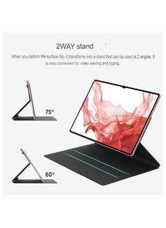 araree Araree Case Cover for Samsung Galaxy Tab S7Plus - S7FE - S8Plus Shockproof Scratch Resistant PU Leather Cover with S Pen Storage, MIFOLIO series - Green  - Image 3