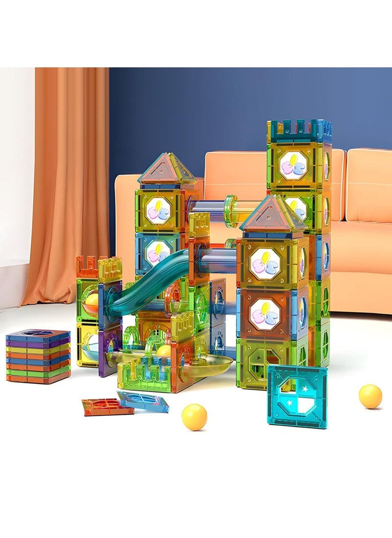 Magnetic Toys Building Block Set With Storage Box  Magnetic Tiles 158 PCS Building Blocks Magnet Toys for Kids Early Educational Building Toys Set 3D Magnet Puzzles Stacking Blocks for Boys Girls Set  - Image 3