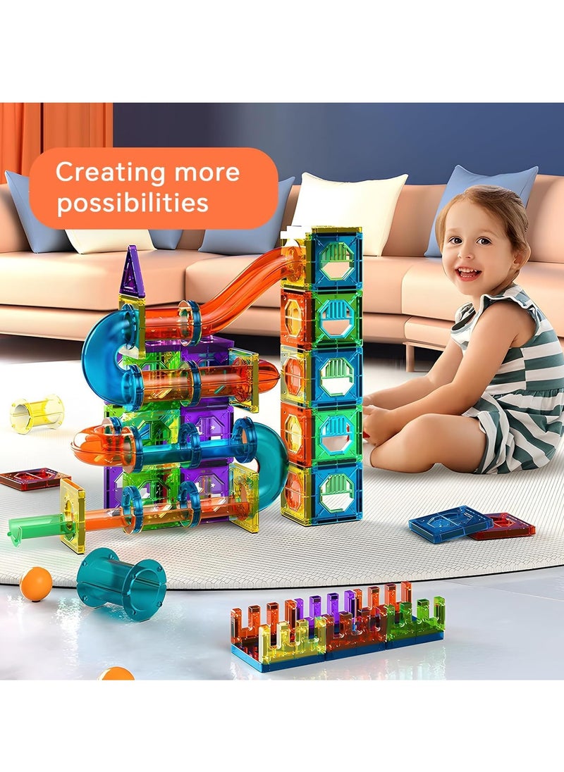 Magnetic Toys Building Block Set With Storage Box  Magnetic Tiles 158 PCS Building Blocks Magnet Toys for Kids Early Educational Building Toys Set 3D Magnet Puzzles Stacking Blocks for Boys Girls Set  - Image 2