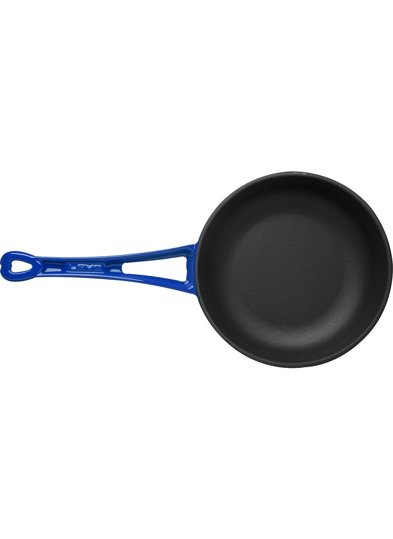 Lava Cast Iron Frying Pan, Metal Handle. DIAMETER(Ø)24CM. - Blue  - Image 3