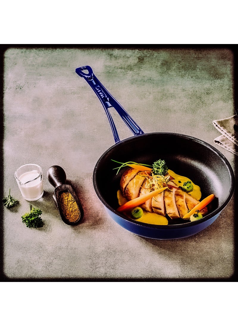 Lava Cast Iron Frying Pan, Metal Handle. DIAMETER(Ø)24CM. - Blue  - Image 4