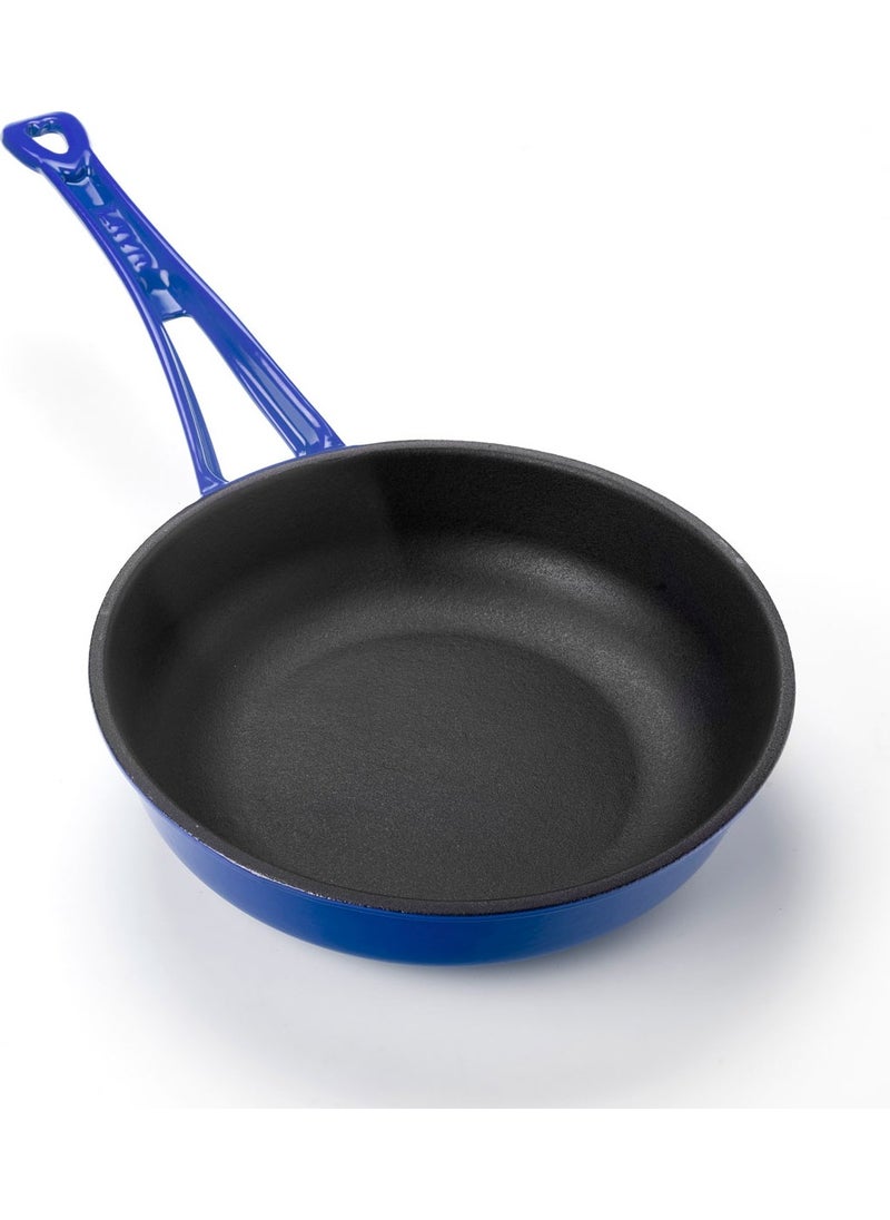 Lava Cast Iron Frying Pan, Metal Handle. DIAMETER(Ø)24CM. - Blue  - Image 1
