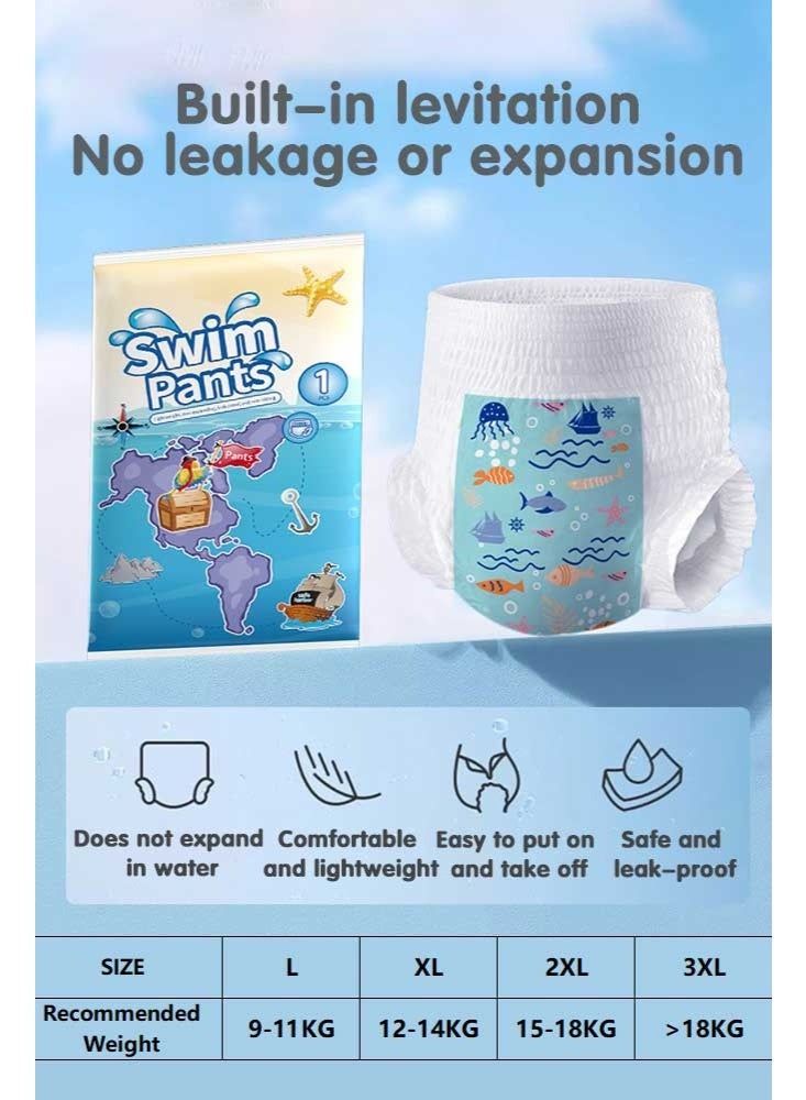 Sharpdo 5 Pack Disposable Swim Diapers, Baby Swim Diapers, Individually Packaged Baby Diapers, Baby Leak-Proof Swimming Set for Boys and Girls - Image 3