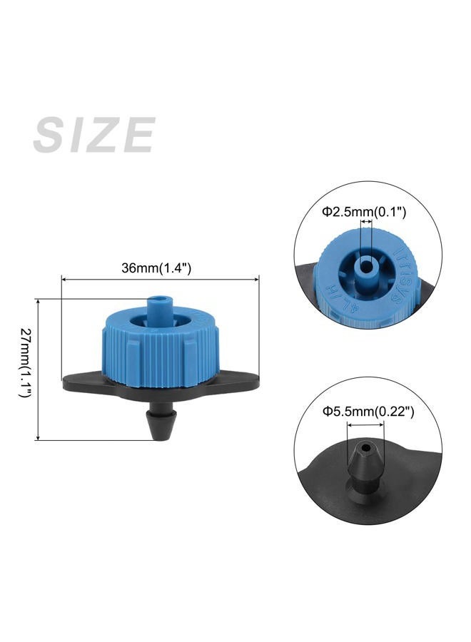 METALLIXITY Pressure Compensating Dripper, (1 Gallon Per Hour) 50Pcs, Plastic Irrigation Drip Emitters - for Watering Garden Lawn Plants, Blue Black - Image 2