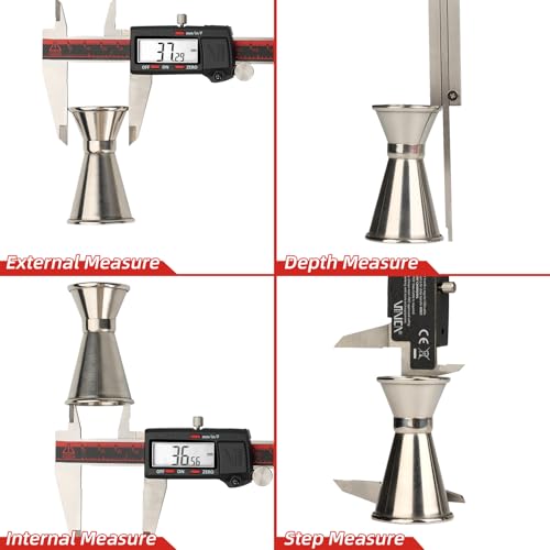 VINCA IP54 Grade Digital Caliper, DCLA-0805 8 Inch/200mm, Inch/Millimeter/Fractions Conversion, Stainless Steel, Large LCD Screen - Image 3