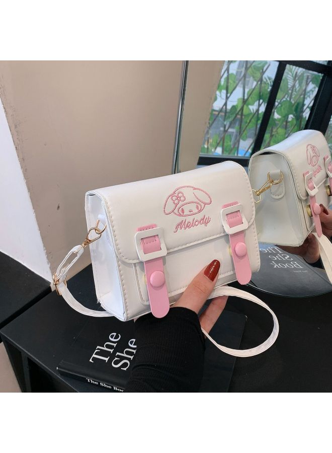 Niche Design Sensibility Women's Bag 2024 Style Korean Version Ins Style Cute Color Blocking Jk Square Bag Shoulder Crossbody-Color:Pink-Size:Single Package  - Image 4