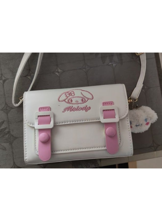 Niche Design Sensibility Women's Bag 2024 Style Korean Version Ins Style Cute Color Blocking Jk Square Bag Shoulder Crossbody-Color:Pink-Size:Single Package  - Image 1