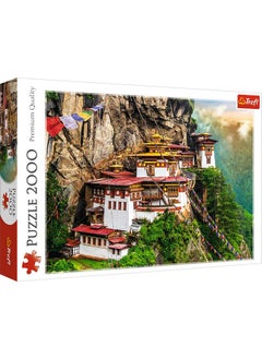 Trefl Trefl Tiger's Nest, Bhutan 2000 Piece Jigsaw Puzzle Red 38"x27" Print, DIY Puzzle, Creative Fun, Classic Puzzle for Adults and Children from 15 Years Old  - Image 1