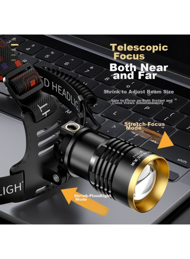 Skyfire Headlamp With High Brightness, Rechargeable, Ultra-bright, Long Battery Life, Lithium Battery, Fishing-specific, Motion Sensor, Waterproof Mining Light - Image 5