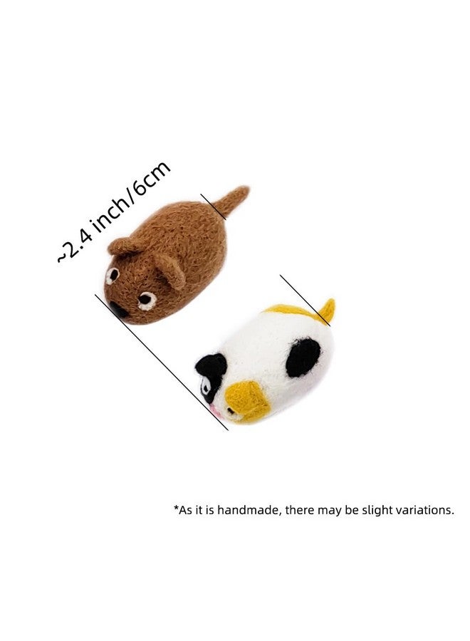 ألعاب قطط مصنوعة يدويًا من الصوف للقطط الصغيرة داخل المنزل، للترفيه والمطاردة والصيد والتمرين بدون عشبة النعناع البري (قطعتان متعددتان) - Image 3