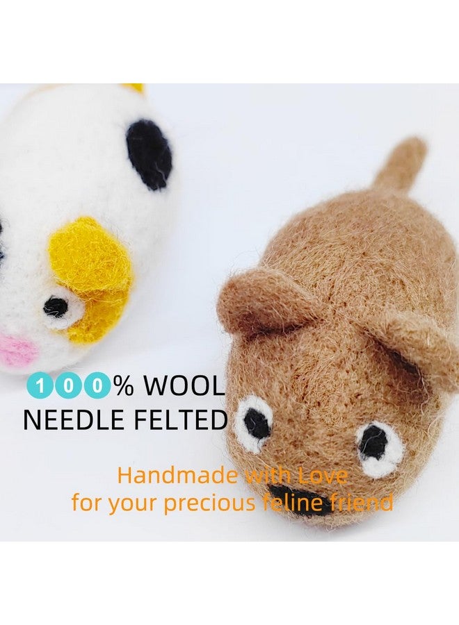 ألعاب قطط مصنوعة يدويًا من الصوف للقطط الصغيرة داخل المنزل، للترفيه والمطاردة والصيد والتمرين بدون عشبة النعناع البري (قطعتان متعددتان) - Image 2