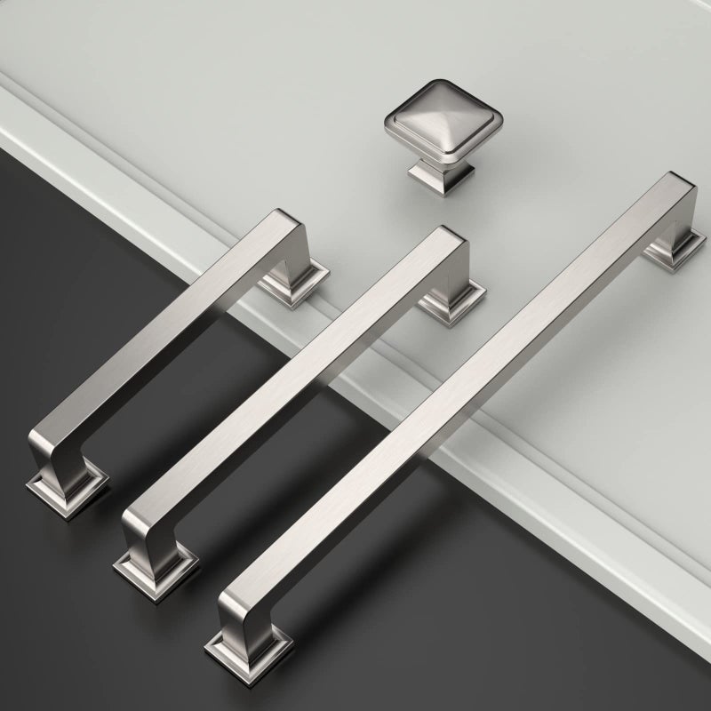 Amerdeco 10 Pack Brushed Satin Nickel Cabinet Pulls - 5 Inch(128MM) Hole Centers Kitchen Handles - Drawer Pulls - ZH0019 - Image 3