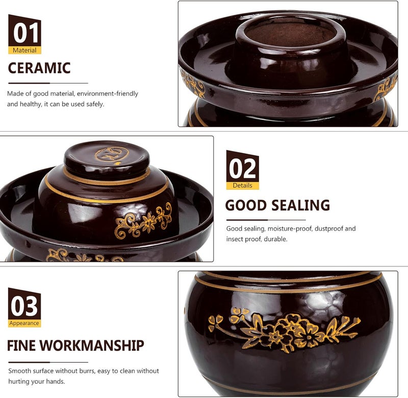 Single & bulk storage compatible Luxshiny Ceramic Pickle Jar 5.5 Jin Retro Porcelain Fermentation Crock with Sealed Lid for Kimchi Sauerkraut Vegetable Storage and Pickling at Home Random Color Home & light industrial compatible Permanent & temporary usable Fade proof Confirmed available stock Market need oriented construction Seasonal & permanent compatible Field tested quality Periodic restock local Individual & group usable Daily repeated use trusted quality Standard fit All preference matching build Elegant practical design Continuous warehouse supply Batch consistent craftsmanship Economical upgraded quality Local licensed courier Elegant upgraded practical design Local market compliant trusted quality Low wear optimized build Scratch resistant Trendy natural assorted colors All-season available stock Cross-location transit friendly build - Image 3