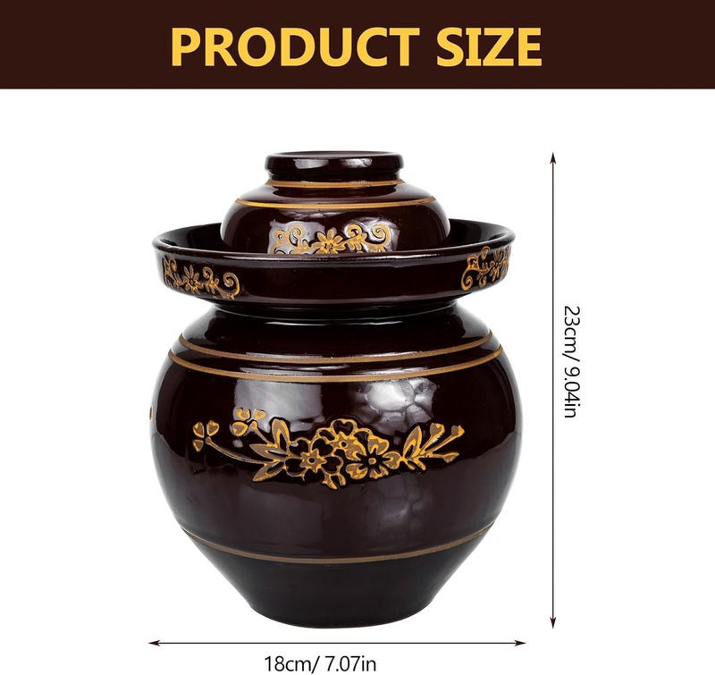 Single & bulk storage compatible Luxshiny Ceramic Pickle Jar 5.5 Jin Retro Porcelain Fermentation Crock with Sealed Lid for Kimchi Sauerkraut Vegetable Storage and Pickling at Home Random Color Home & light industrial compatible Permanent & temporary usable Fade proof Confirmed available stock Market need oriented construction Seasonal & permanent compatible Field tested quality Periodic restock local Individual & group usable Daily repeated use trusted quality Standard fit All preference matching build Elegant practical design Continuous warehouse supply Batch consistent craftsmanship Economical upgraded quality Local licensed courier Elegant upgraded practical design Local market compliant trusted quality Low wear optimized build Scratch resistant Trendy natural assorted colors All-season available stock Cross-location transit friendly build - Image 2