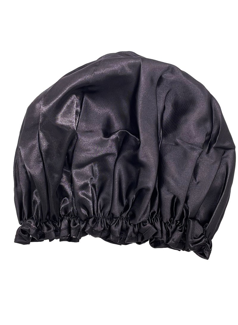 Women Shower Cap for Long Hair,Double Layer Waterproof, Reusable, Washable Shower Cap  - Image 5