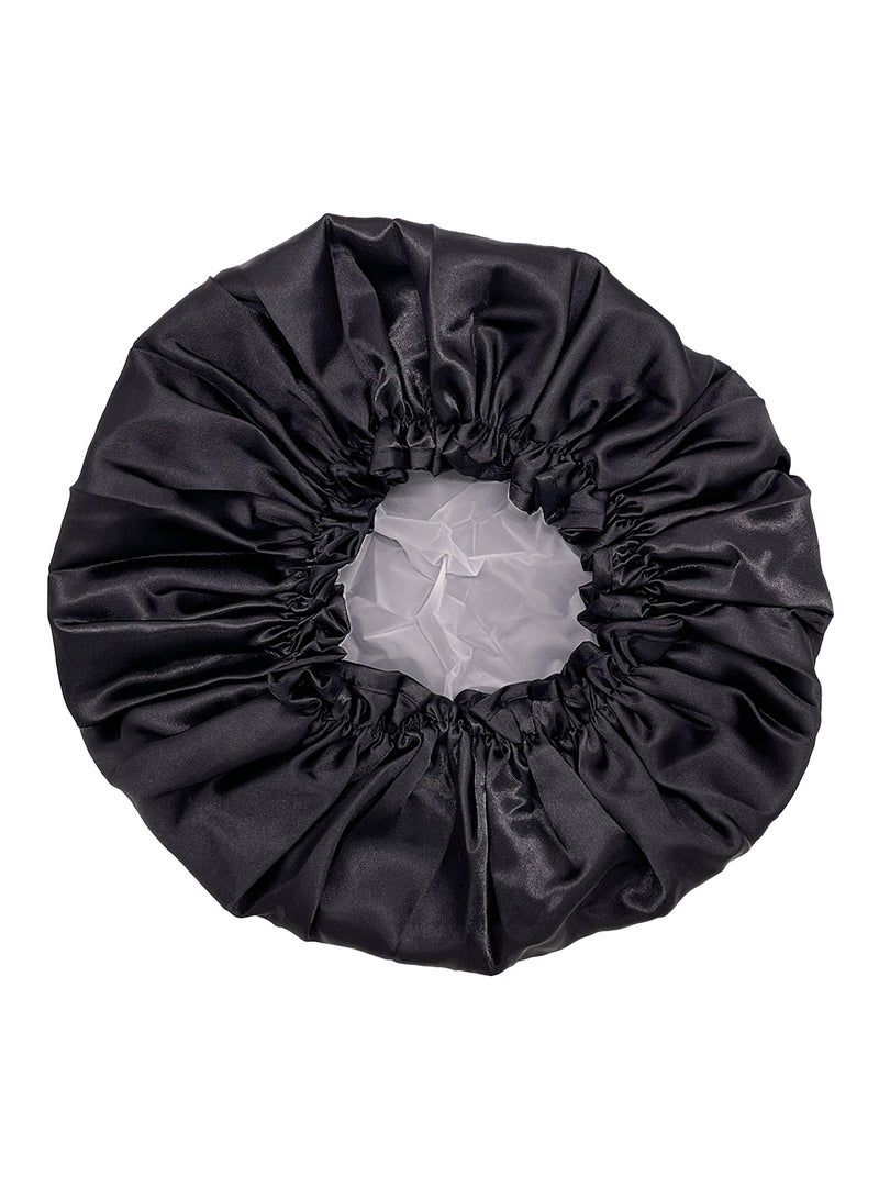 Women Shower Cap for Long Hair,Double Layer Waterproof, Reusable, Washable Shower Cap  - Image 3