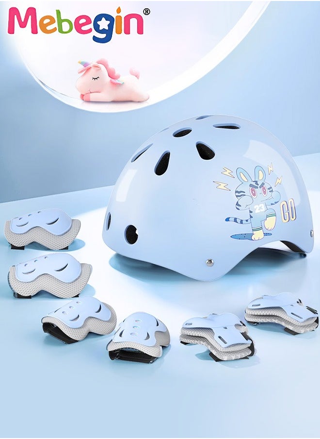 7 PCS Kids Bike Helmet Protective Gear Set with Elbow Pads, Knee Pads and Wrist Guards, Solid Protective Helmet with Adorable Patterns and Adjustable Design, Suitable for Multi-Sports Like Skateboarding, Bike, Scooter and Roller Skating - pzsku/ZFA93173C66FA281A2F3DZ/45/_/1697078031/a06fa93f-a33d-474f-adc6-06e0adb83564