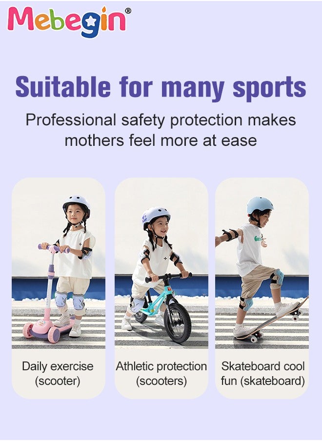 7 PCS Kids Bike Helmet Protective Gear Set with Elbow Pads, Knee Pads and Wrist Guards, Solid Protective Helmet with Adorable Patterns and Adjustable Design, Suitable for Multi-Sports Like Skateboarding, Bike, Scooter and Roller Skating - pzsku/ZFA93173C66FA281A2F3DZ/45/_/1697078032/bfa7ff83-c0fb-4134-95a6-1f4f2583a370