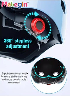 MEBEGIN 7 PCS Kids Bike Helmet Protective Gear Set with Elbow Pads, Knee Pads and Wrist Guards, Solid Protective Helmet with Adorable Patterns and Adjustable Design, Suitable for Multi-Sports Like Skateboarding, Bike, Scooter and Roller Skating  - Image 5