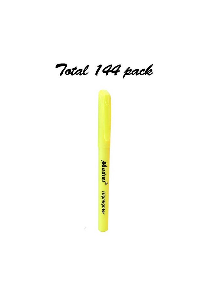 Madisi Highlighters Chisel Tip Fluorescent Yellow Bulk Pack 144Count - Image 2