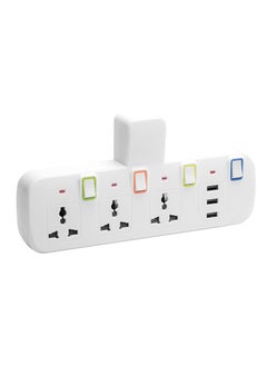 White Wall Plug 3 Socket