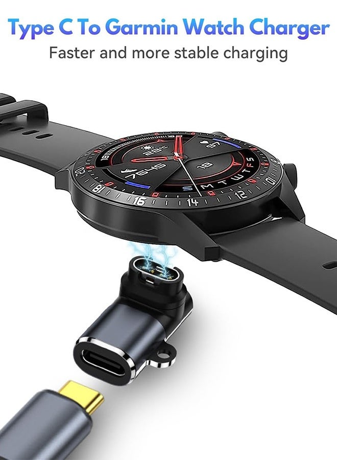 بشكل مختصر [3 قطع] شاحن محول لساعات جارمين، كابل شحن منفذ USB-C لأجهزة Enduro 3، فينيكس 8/E/7/7S/7X/6/6S/6X/5/5S/5X، فوريرانر 255/255S، فيفوأكتيف 6/5/4/4S/3، فينو 3/3S/2/2S، إنستنكت 2X - Image 5