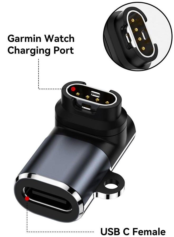 بشكل مختصر [3 قطع] شاحن محول لساعات جارمين، كابل شحن منفذ USB-C لأجهزة Enduro 3، فينيكس 8/E/7/7S/7X/6/6S/6X/5/5S/5X، فوريرانر 255/255S، فيفوأكتيف 6/5/4/4S/3، فينو 3/3S/2/2S، إنستنكت 2X - Image 3