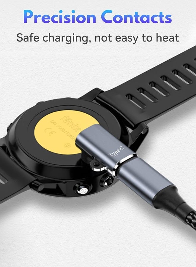 بشكل مختصر [3 قطع] شاحن محول لساعات جارمين، كابل شحن منفذ USB-C لأجهزة Enduro 3، فينيكس 8/E/7/7S/7X/6/6S/6X/5/5S/5X، فوريرانر 255/255S، فيفوأكتيف 6/5/4/4S/3، فينو 3/3S/2/2S، إنستنكت 2X - Image 4