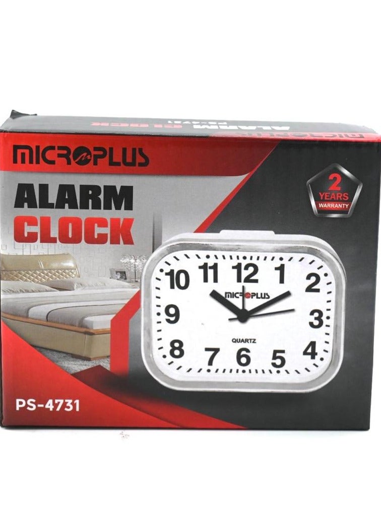 Microplus Analogue Alarm Clock White PS-4731 - Image 2
