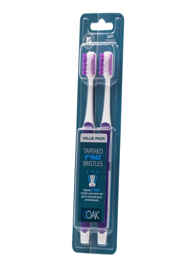 Ooak Toothbrush, Tapered V++Max Soft Bristles, 2 Pack - Violet - Image 2